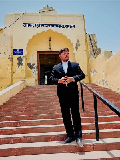 On the steps of the District & Session Court in Hapur. Every step I take is a step towards justice for my client.