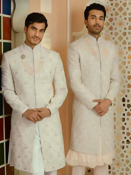 Another look from a commercial shoot for men's ethnic wear. My job is to ensure the models look their absolute best with natural makeup and hair that complements the brand's aesthetic.