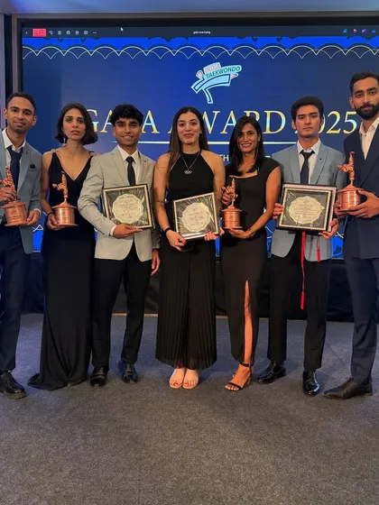 Our stars shining at the India Taekwondo Gala Awards 2025. We are incredibly proud of our athletes who were recognized for their outstanding achievements.