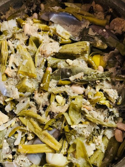 This is everyone's favorite mixed vegetables cooked in Ao Naga style with bamboo shoot and dried fish.