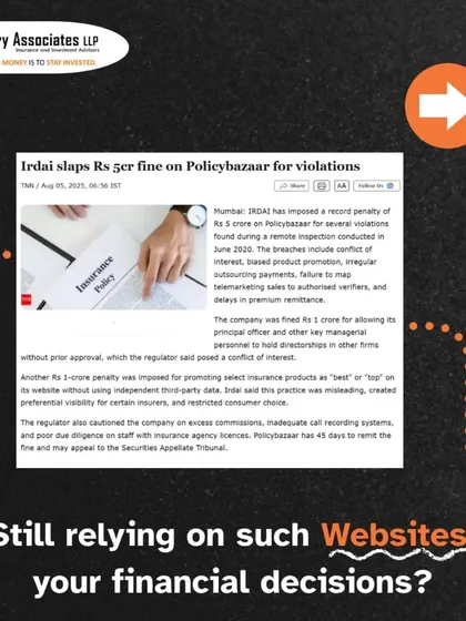 This news article details the violations that led to a major online insurance aggregator being fined. It is a clear example of why relying on such websites for critical financial decisions can be a risky proposition.