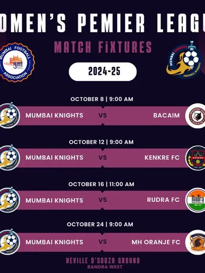 The match fixtures for October in the Women's Premier League. A month of intense matchups.