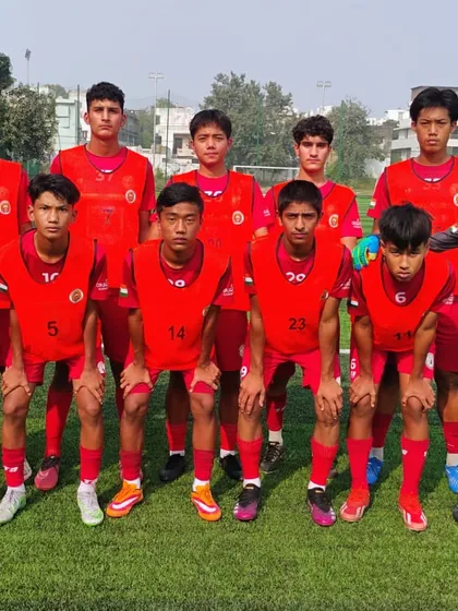 My U-15 team lineup, ready for their match in the HCL Delhi Future Stars Youth League.