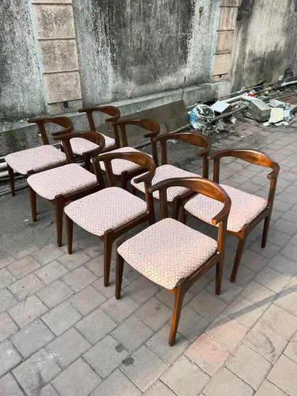 Another view of the set of dining chairs.