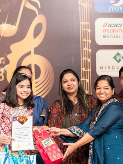 Another happy winner at our 'Singathon' competition. The smile on her face says everything about the confidence she has gained on her musical journey.