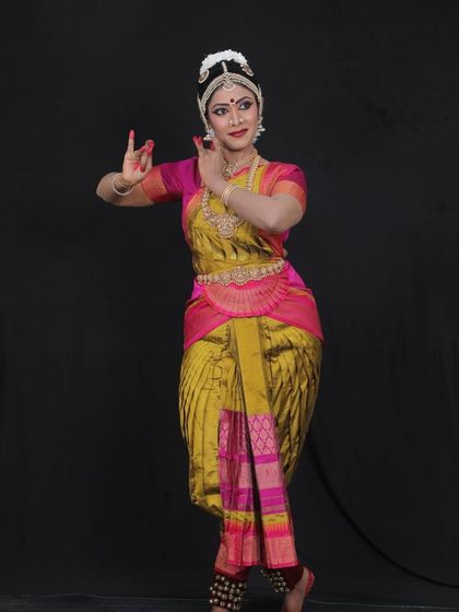Brinda looking lovely in her Arangetram costume. Her journey is a testament to the fact that it's never too late to pursue your passion for dance.
