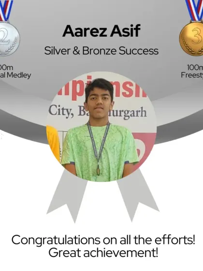 Aarez Asif also secured a silver in the 200m Individual Medley and a bronze in the 100m Freestyle at the same meet. A great all-around performance.