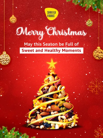 Merry Christmas. This season, I wish you sweet and healthy moments. This creative Christmas tree made from my mixed nuts and fruits is a fun and festive way to celebrate.