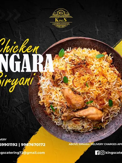 Another look at my fiery and flavorful Chicken Angara Biryani. The smoky aroma and tender chicken pieces make this a truly special dish.