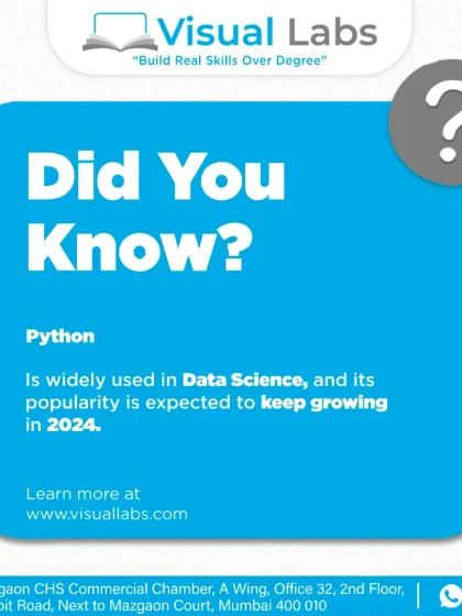 A quick fact: Python is widely used in Data Science, and its popularity is only expected to keep growing. Learning it now is a smart career move.