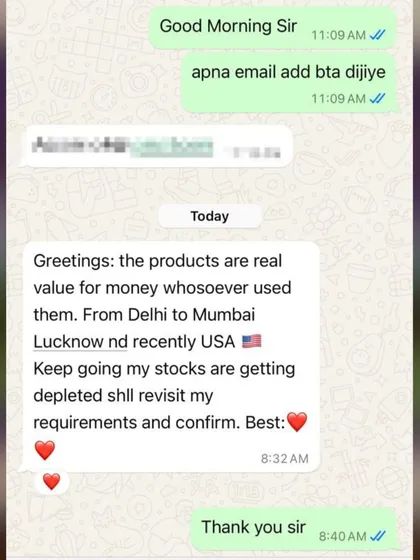 It brings me so much joy to see my products being loved not just locally, but across the country and even in the USA. This message from a happy client is a wonderful reminder of why I focus on creating products with real value and purity.