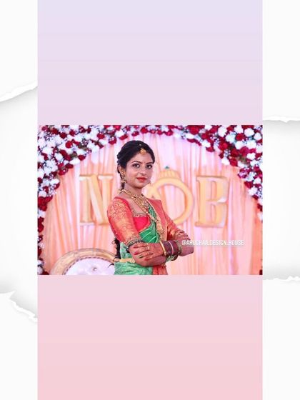The complete bridal look, where the custom blouse and saree come together perfectly. My goal is to ensure your outfit makes you feel confident and beautiful on your big day.