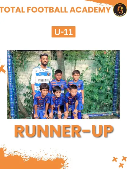 Our U11 team as runners-up in the Mumbai Champions League, a great performance from a new squad.