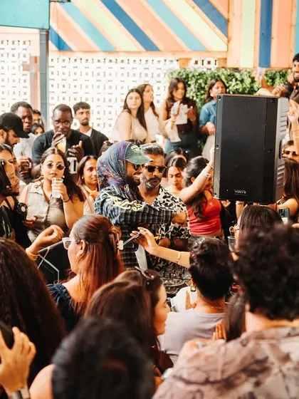 Another angle from the London day party, showing just how packed it was. Every person there was ready to dance and have a good time.