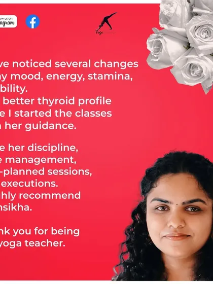 Manavi's feedback concludes by highlighting the changes she's noticed in her mood, energy, stamina, and even her thyroid profile since starting the classes.