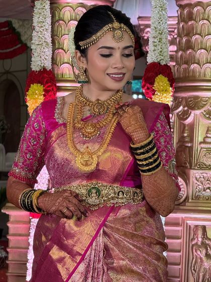 Sneha Kiran - Bridal & Event Makeup Artistry Traditional South Indian Muhurtham Brides photo 40