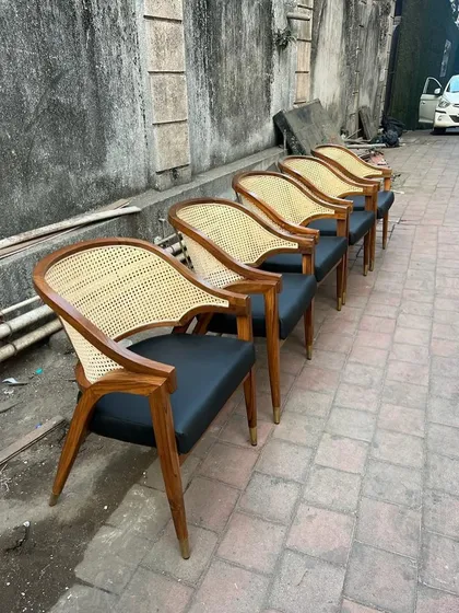 The chairs lined up, ready for quality inspection.