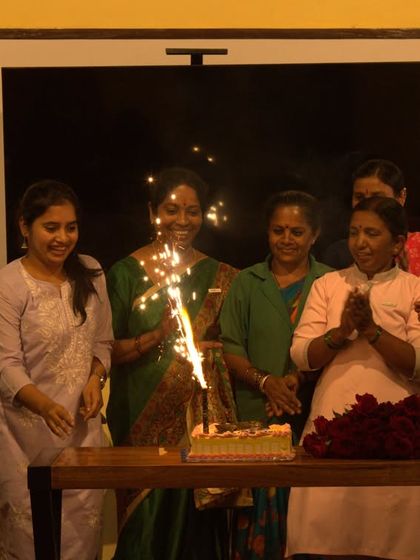 A birthday celebration for one of our team members. The smiles and sparklers show the family-like bond we share, which extends to the care we provide our guests.