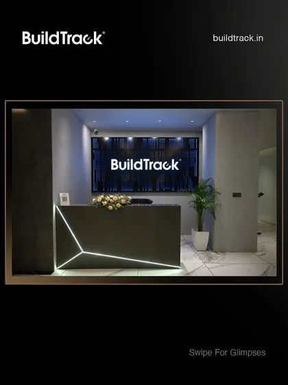 The sleek and modern reception of our Mohali Experience Centre. We designed the space to reflect the elegance and sophistication of our technology.