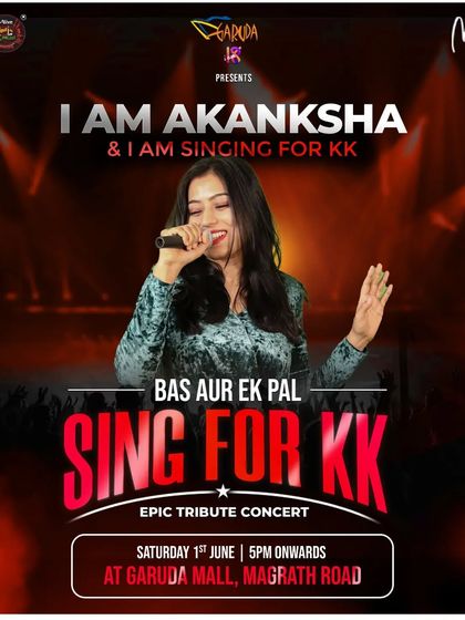 My official poster for the 'Sing for KK' tribute concert in Bangalore. It felt surreal to be invited to sing for my idol.