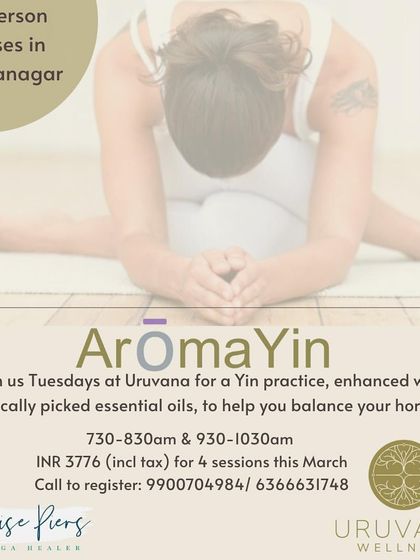 Our AromaYin classes enhance a traditional Yin practice with strategically chosen essential oils. These sessions are designed to help balance hormones and deepen your connection to the body's subtle energies.