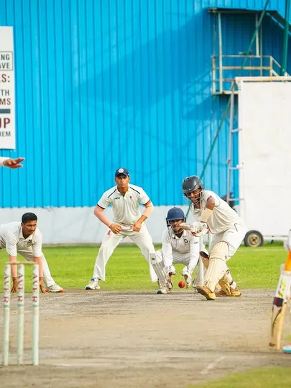 An intense moment from a practice match in Dehradun. You can see the slip cordon ready and the batsman focused. I create these high-pressure scenarios to test my players' skills and temperament in a competitive setting.