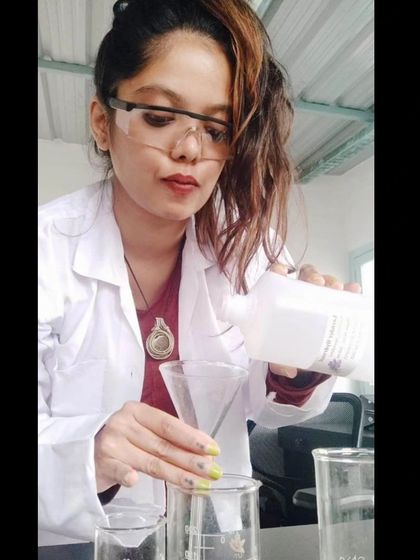 Sometimes I have to put on my lab coat and get serious with the formulations. Here I am, in my element, mixing and creating.