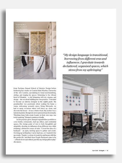 A spread from my feature in Livingetc India, where I talk about my transitional design language and my gravitation towards decluttered, organized spaces.