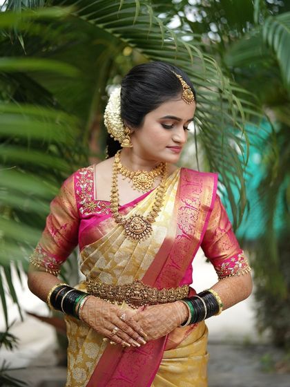 A serene portrait of the bride. The soft focus on her makeup shows a flawless, skin-like finish, which is my signature style for all my clients.