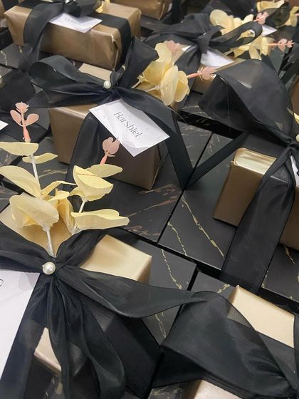 Another angle of our essentials hampers for the best crew around, showing the consistency and care we put into preparing gifts for a large group.