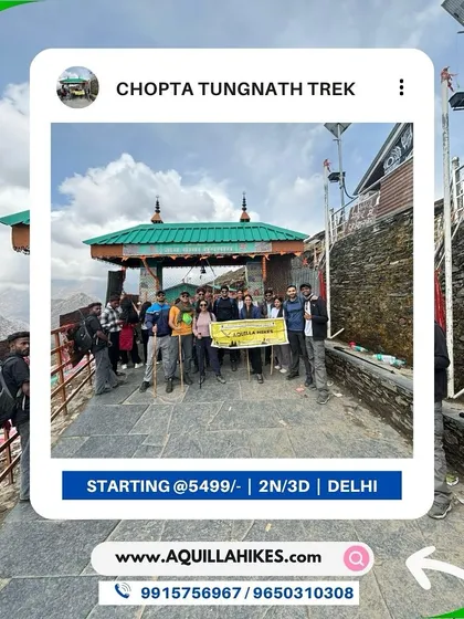 Another happy group at the Chopta-Tungnath temple entrance. We run trips on long weekends too, perfect for that much-needed break.