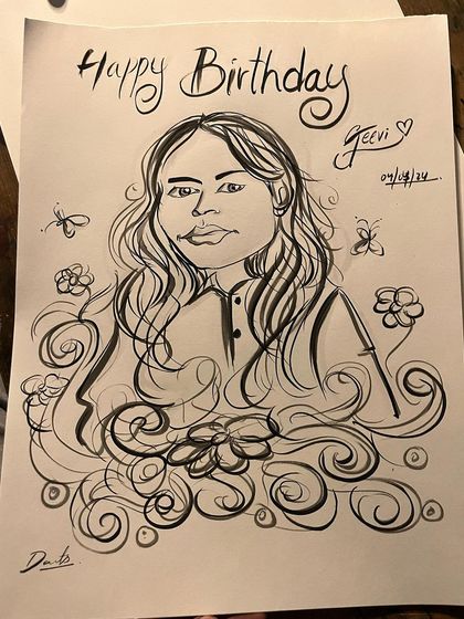 A duplicate of the 'Happy Birthday' caricature.