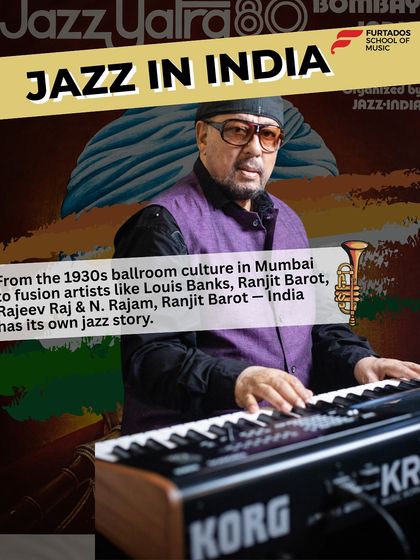 From the 1930s ballroom culture in Mumbai to modern fusion artists, India has its own rich jazz story. We celebrate and teach the contributions of Indian jazz icons like Louis Banks and Ranjit Barot.