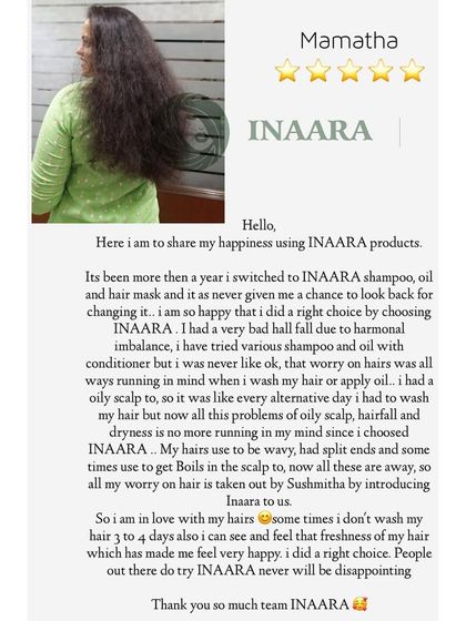 This client shares her happiness after more than a year of using my products. She overcame hormonal hair fall, an oily scalp, and split ends, and no longer worries about her hair.