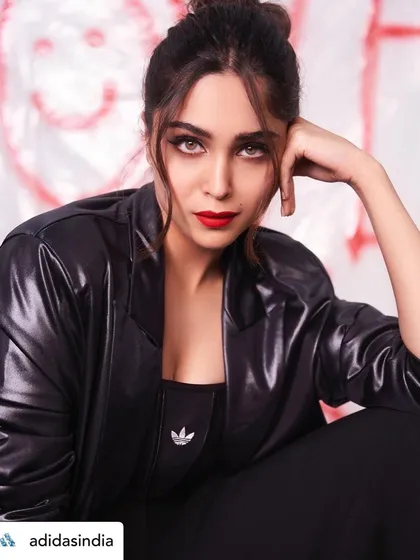 Creating a bold, edgy look for Sharvari Wagh's 'Club Originals' campaign with Adidas. This style required a flawless matte complexion, a sharp, graphic eye, and a classic red lip to match the brand's cool and confident aesthetic.