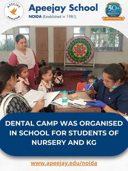 Another shot from our successful dental camp, where students from Nursery and KG received check-ups and learned about oral hygiene. We are committed to the holistic health of our students.