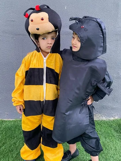A bee and an ant, ready for adventure. Costumes help children immerse themselves in the learning theme, and our little actors took their roles very seriously during 'Insects' week.
