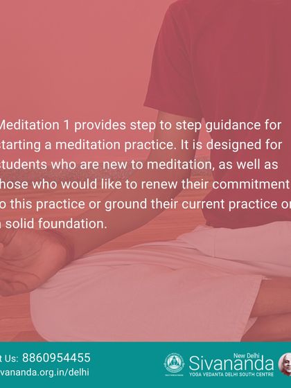 This image provides a clear overview of what our Meditation 1 course offers. It is designed to provide step-by-step guidance for anyone looking to start or renew their meditation practice.