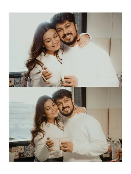 A collage of two sweet moments from a kitchen shoot. Sharing a cup of coffee can be one of the most intimate parts of a couple's day, and I love capturing that simplicity.