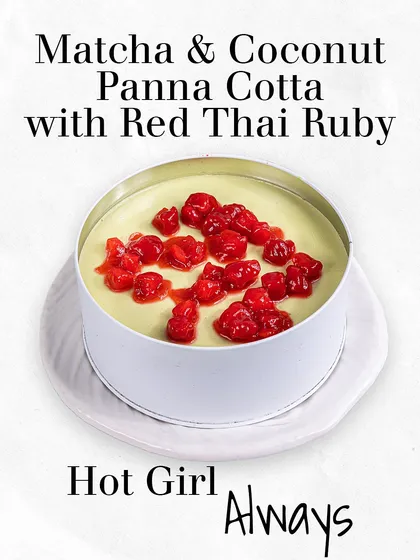 For those who love unique flavors, our matcha desserts are a dream. This Matcha & Coconut Panna Cotta, topped with vibrant Red Thai Ruby, is a perfect example of how we balance earthy matcha with creamy coconut for a dessert that is both beautiful and delicious.