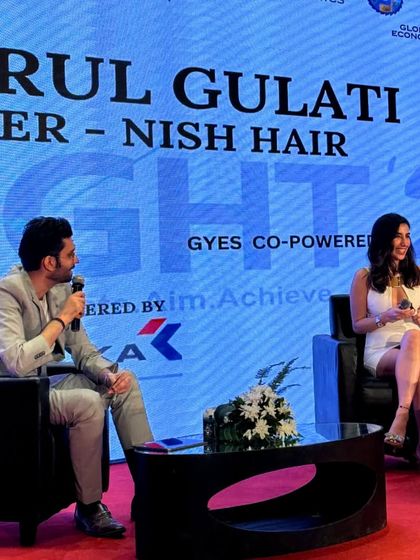 The synergy between a host and a guest is what makes a session memorable. This shot captures the great dynamic I shared with Parul Gulati during our chat.