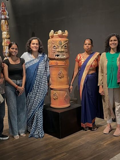 The whole studio team and family at the exhibition. Creating these large-scale ceramic installations is a collective effort, and their support means everything.