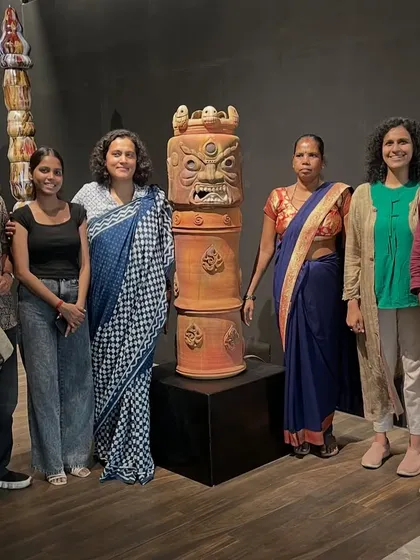 The whole studio team and family at the exhibition. Creating these large-scale ceramic installations is a collective effort, and their support means everything.