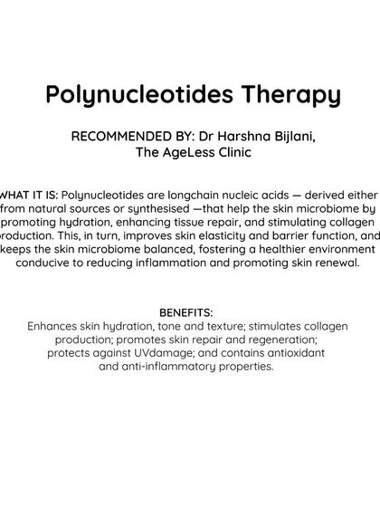 Polynucleotides Therapy is another innovative treatment I recommend for brides. Derived from natural sources, these nucleic acids promote hydration, repair tissue, and stimulate collagen, creating a healthier skin environment and enhancing your natural glow.