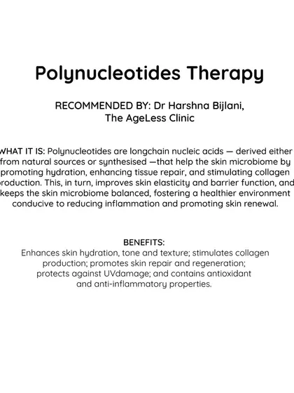 Polynucleotides Therapy is another innovative treatment I recommend for brides. Derived from natural sources, these nucleic acids promote hydration, repair tissue, and stimulate collagen, creating a healthier skin environment and enhancing your natural glow.