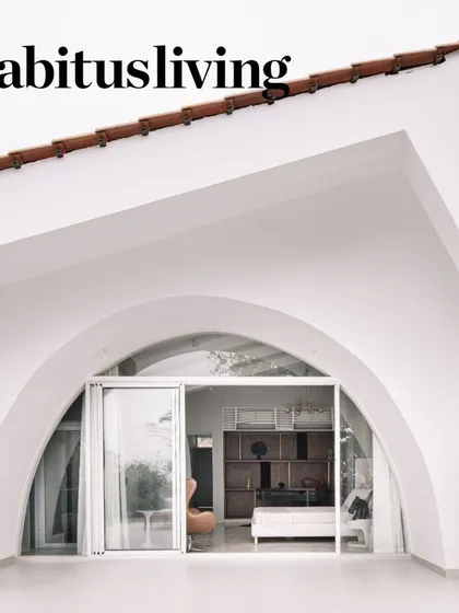 Another shot from the Habitus Living feature on Tellado Villas. The article praised the design for its modern interpretation of Goan heritage, particularly the arched opening that frames the contemporary interior.