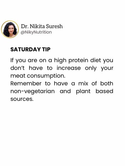 If you're on a high-protein diet, don't just increase your meat consumption. A mix of animal and plant-based protein sources is best for overall health, providing both protein and essential fiber.