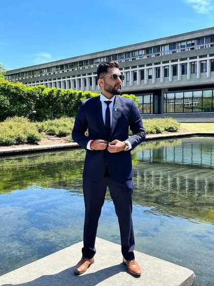 Sometimes, a classic is what you need. This is a bespoke two-piece formal suit in a deep blue, tailored for a clean silhouette and a perfect fit for any formal occasion.