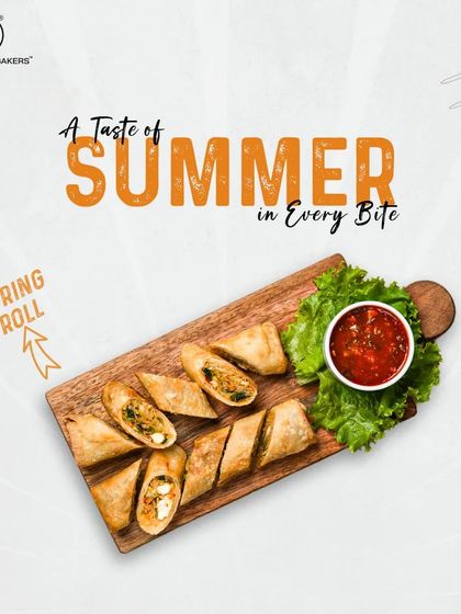 A platter of our freshly fried spring rolls, cut into bite-sized pieces and ready for sharing. The crispy exterior provides a perfect contrast to the soft vegetable filling.