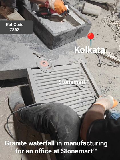 A granite waterfall for an office is being manufactured at my workshop.